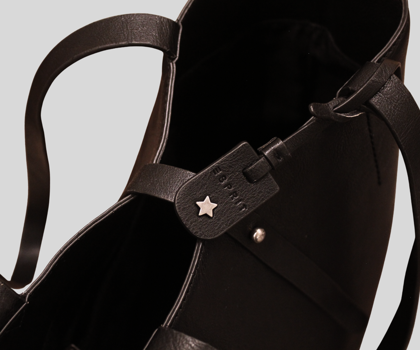 Tote bag Esprit noir en cuir