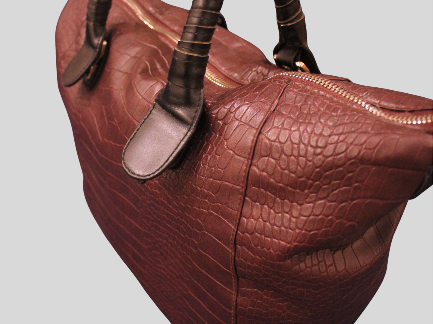 Sac à main violet effet croco grand format TOPSHOP