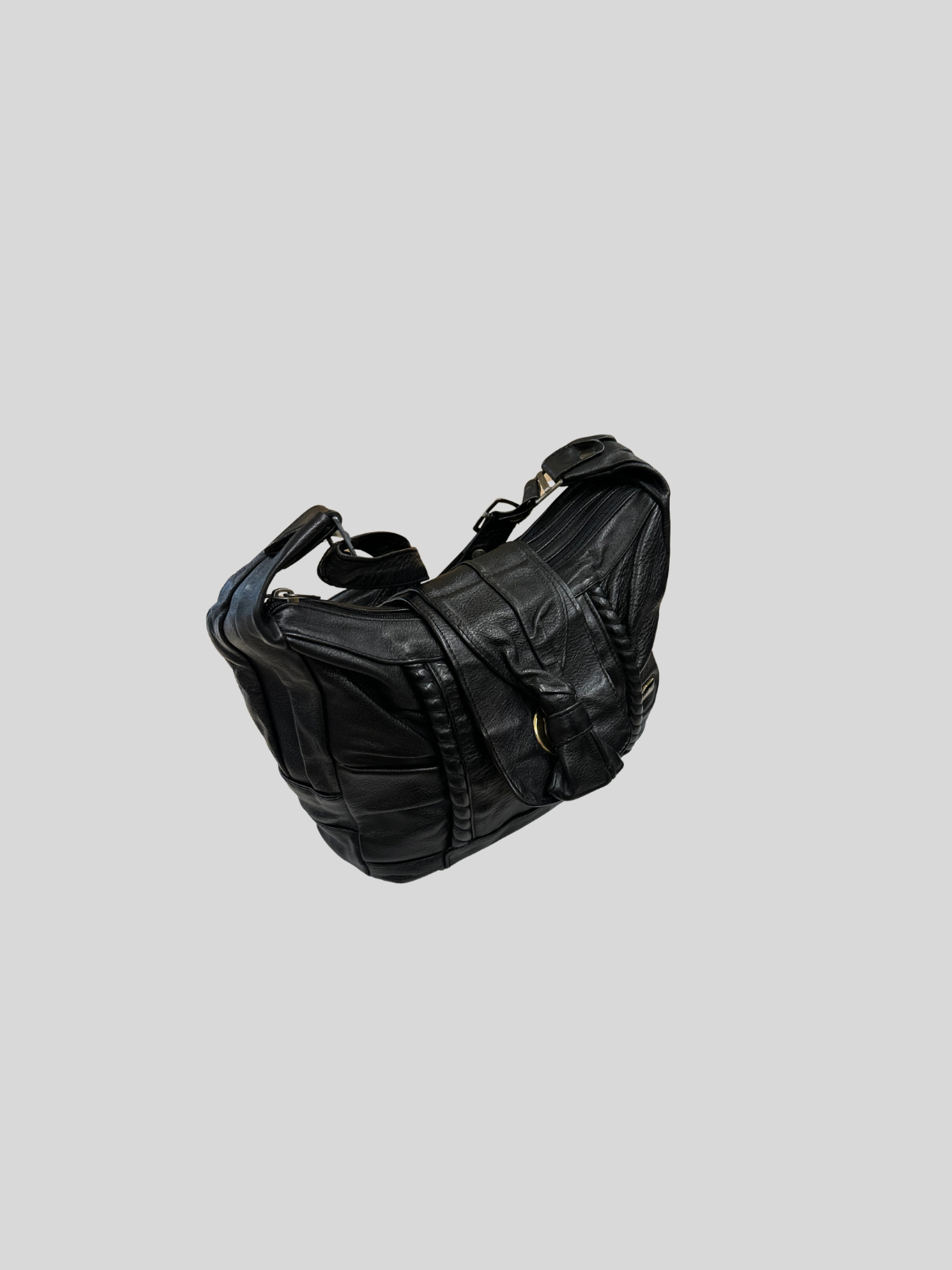 🇮🇹 Annalisa Creazioni – Sac épaule noir en cuir véritable – Made in Italy