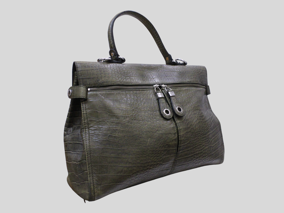 🇫🇷 Kesslord Jekyll – Cabas cuir vert effet croco