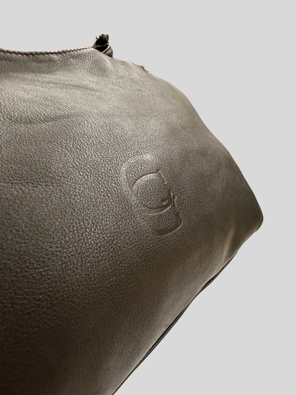 CG Accessories – Sac épaule marron foncé en cuir véritable avec pochette
