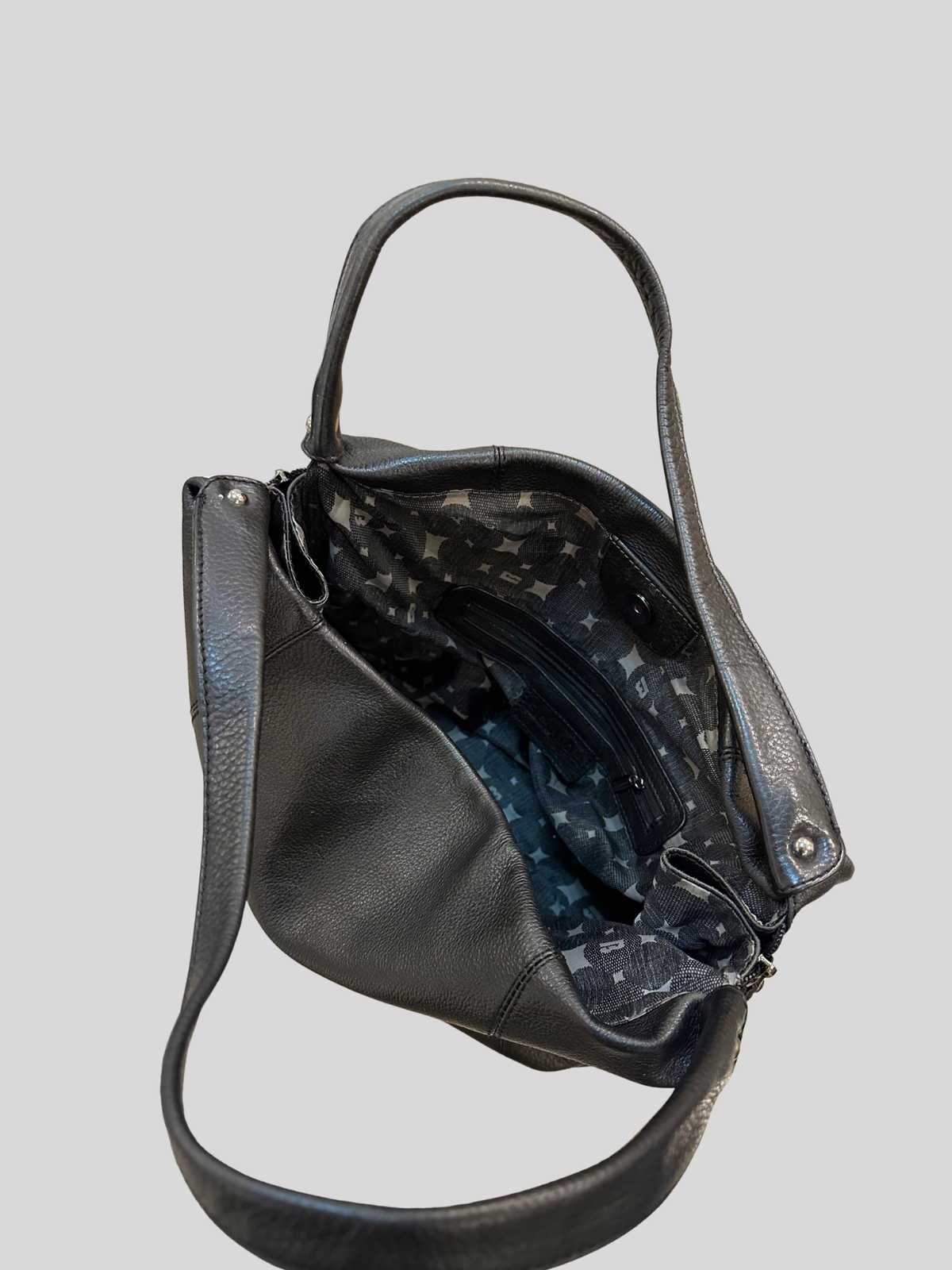 🇧🇪 Belluga – Sac à main noir en cuir véritable