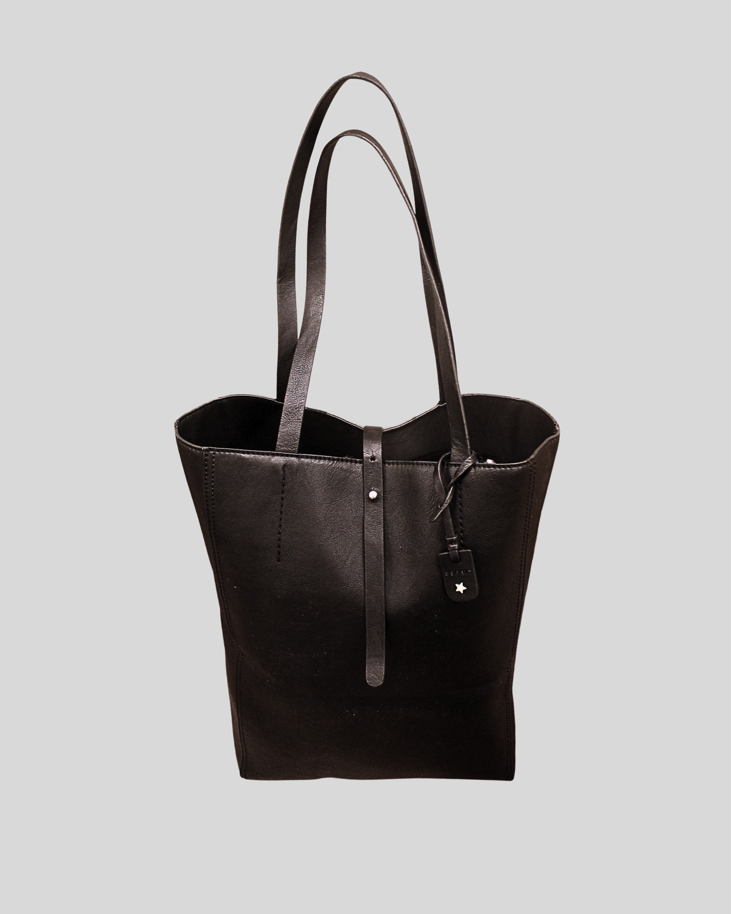 Tote bag Esprit noir en cuir