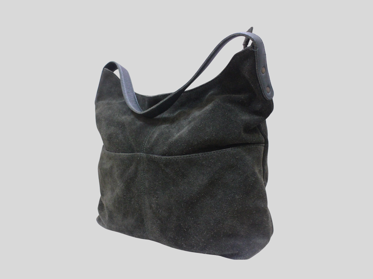 🇬🇧 FatFace – Sac épaule en daim vert foncé