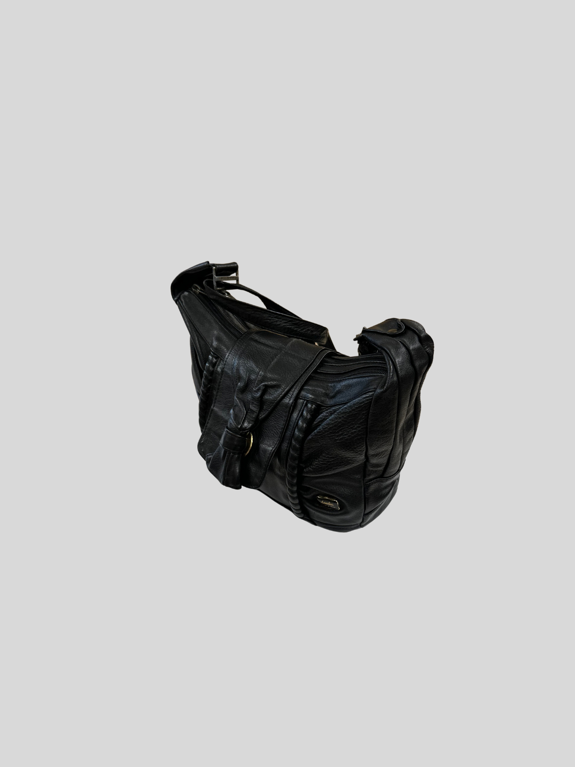 🇮🇹 Annalisa Creazioni – Sac épaule noir en cuir véritable – Made in Italy