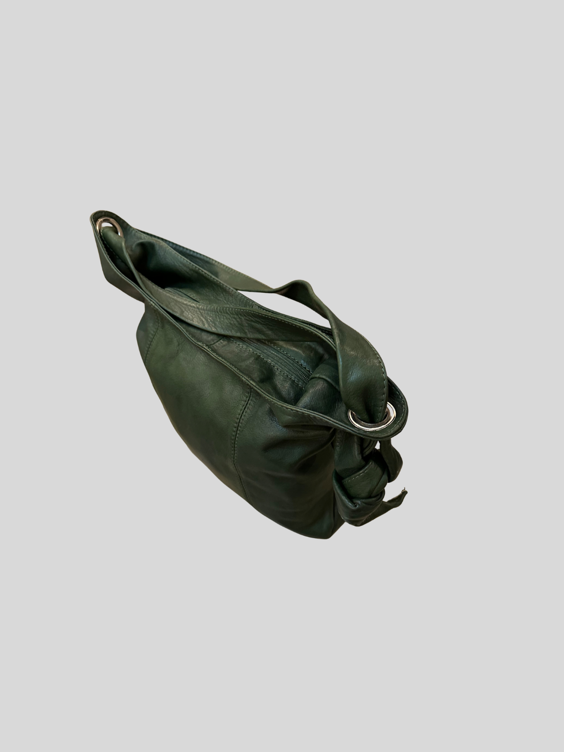 🇮🇹 Sac épaule vert foncé en cuir véritable – Made in Italy