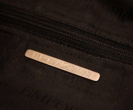 Sac porté épaule Emporio Armani noir en cuir véritable