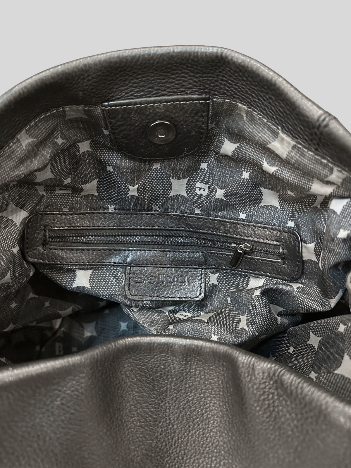 🇧🇪 Belluga – Sac à main noir en cuir véritable