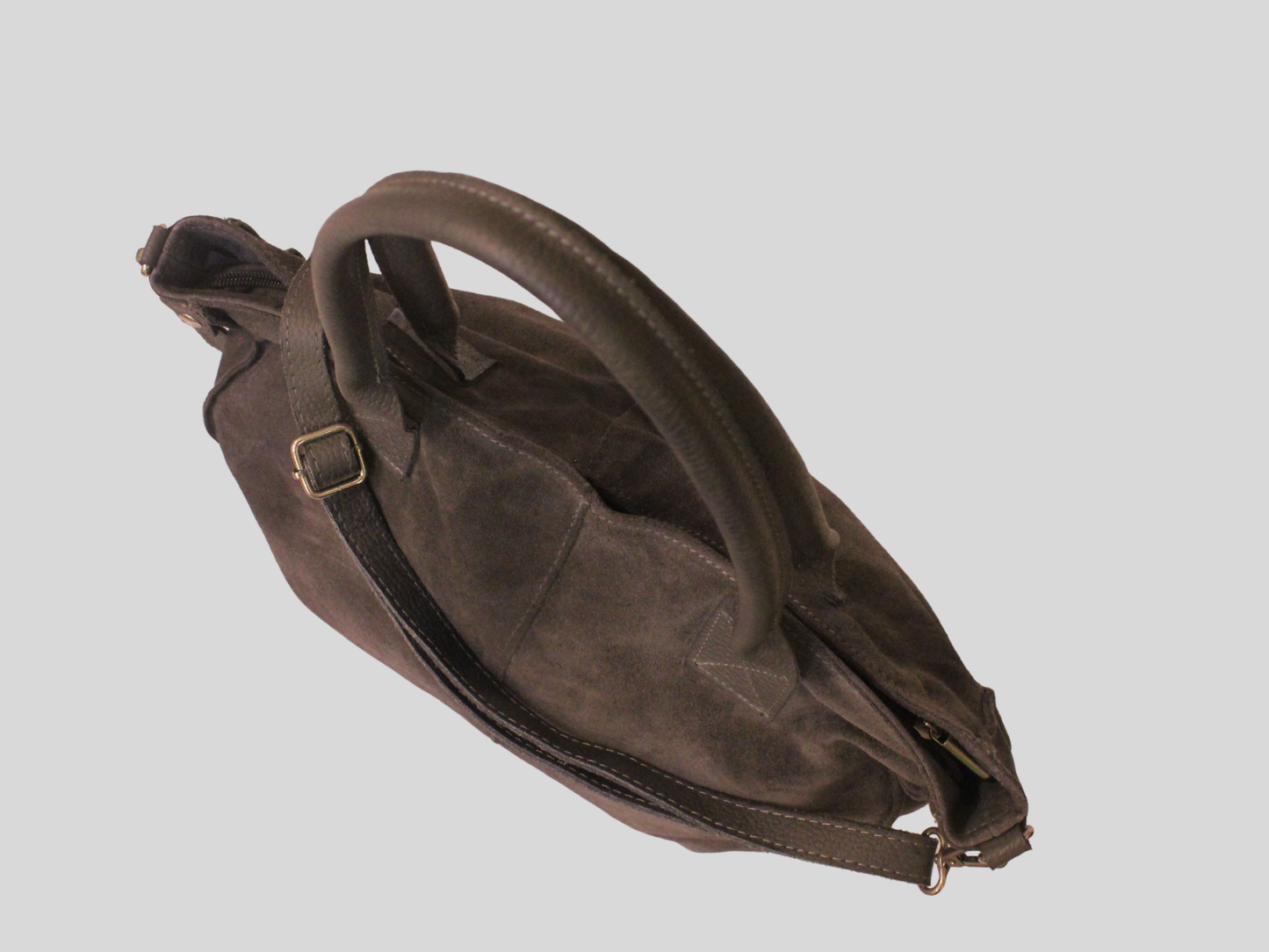 Sac Cabas en Cuir Suède Gris – Studio Moda #82 Made in Italy 🇮🇹
