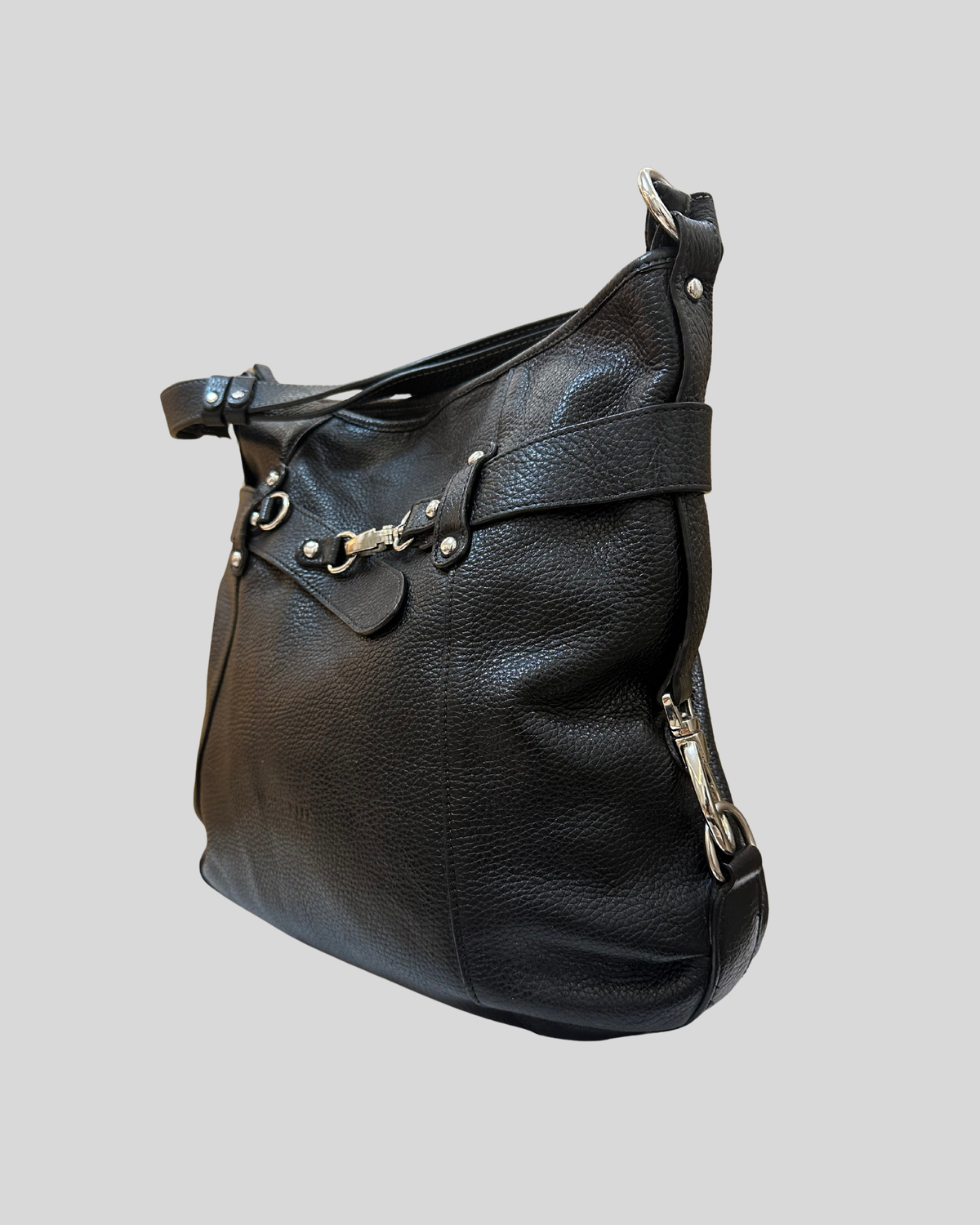 🇧🇪 Mazarin – Grand sac épaule noir en cuir véritable