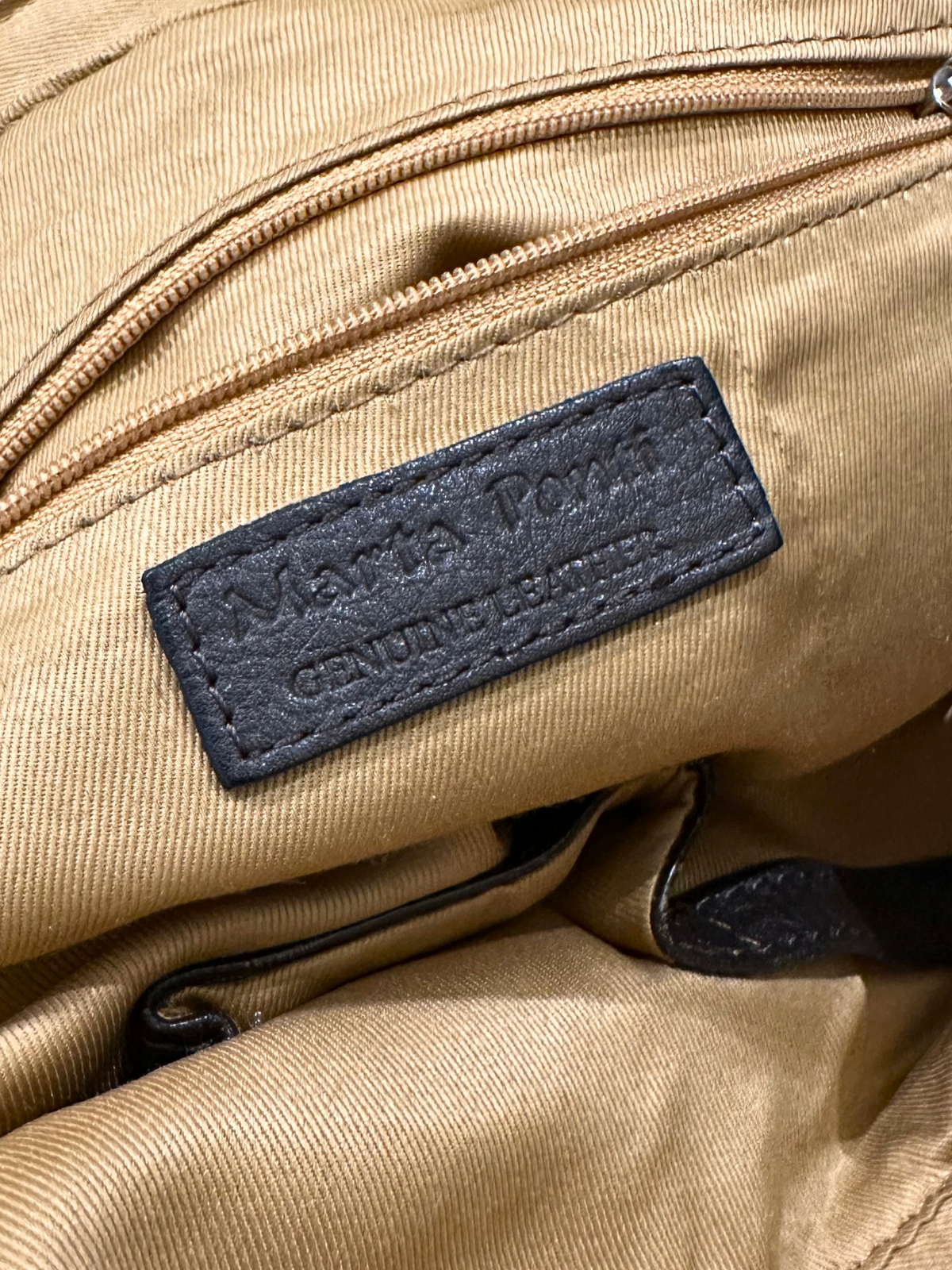 🇵🇹 Marta Ponti – Sac à main marron en cuir véritable