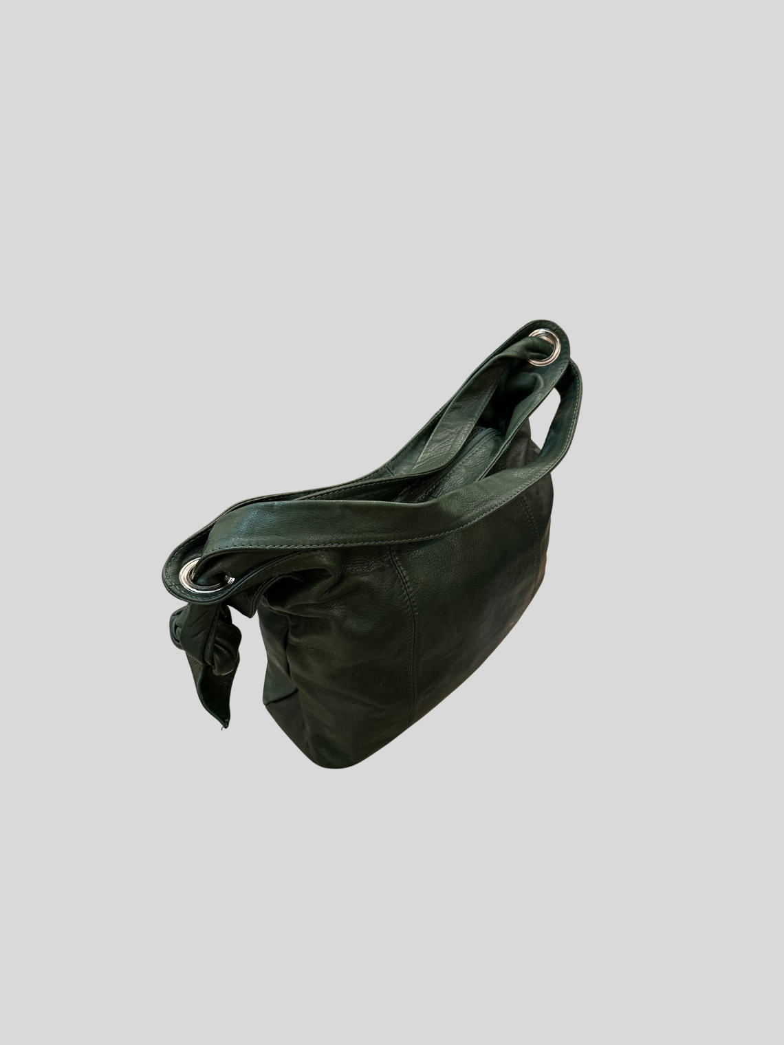 🇮🇹 Sac épaule vert foncé en cuir véritable – Made in Italy