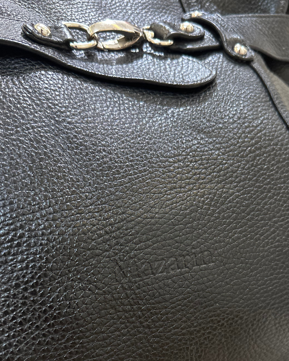 🇧🇪 Mazarin – Grand sac épaule noir en cuir véritable