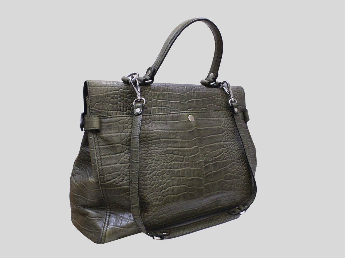 🇫🇷 Kesslord Jekyll – Cabas cuir vert effet croco