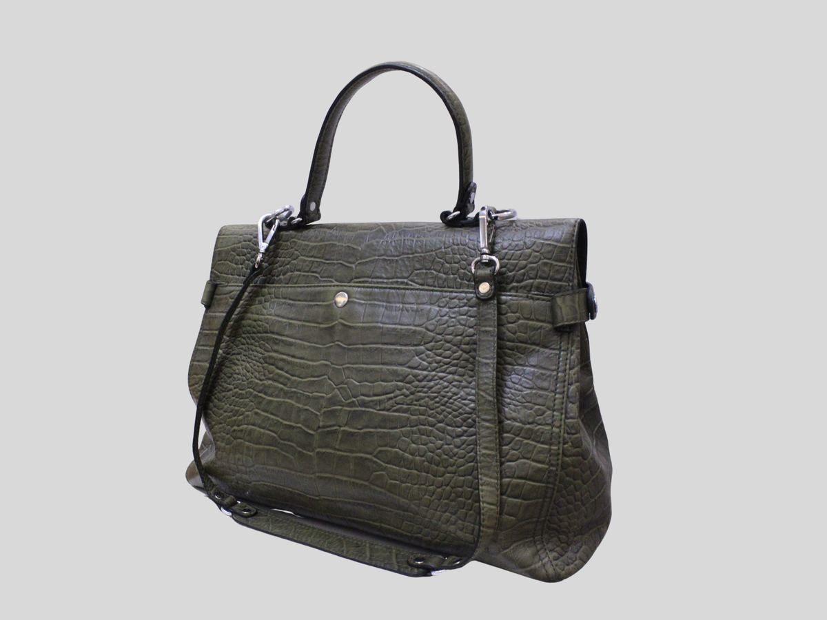 🇫🇷 Kesslord Jekyll – Cabas cuir vert effet croco