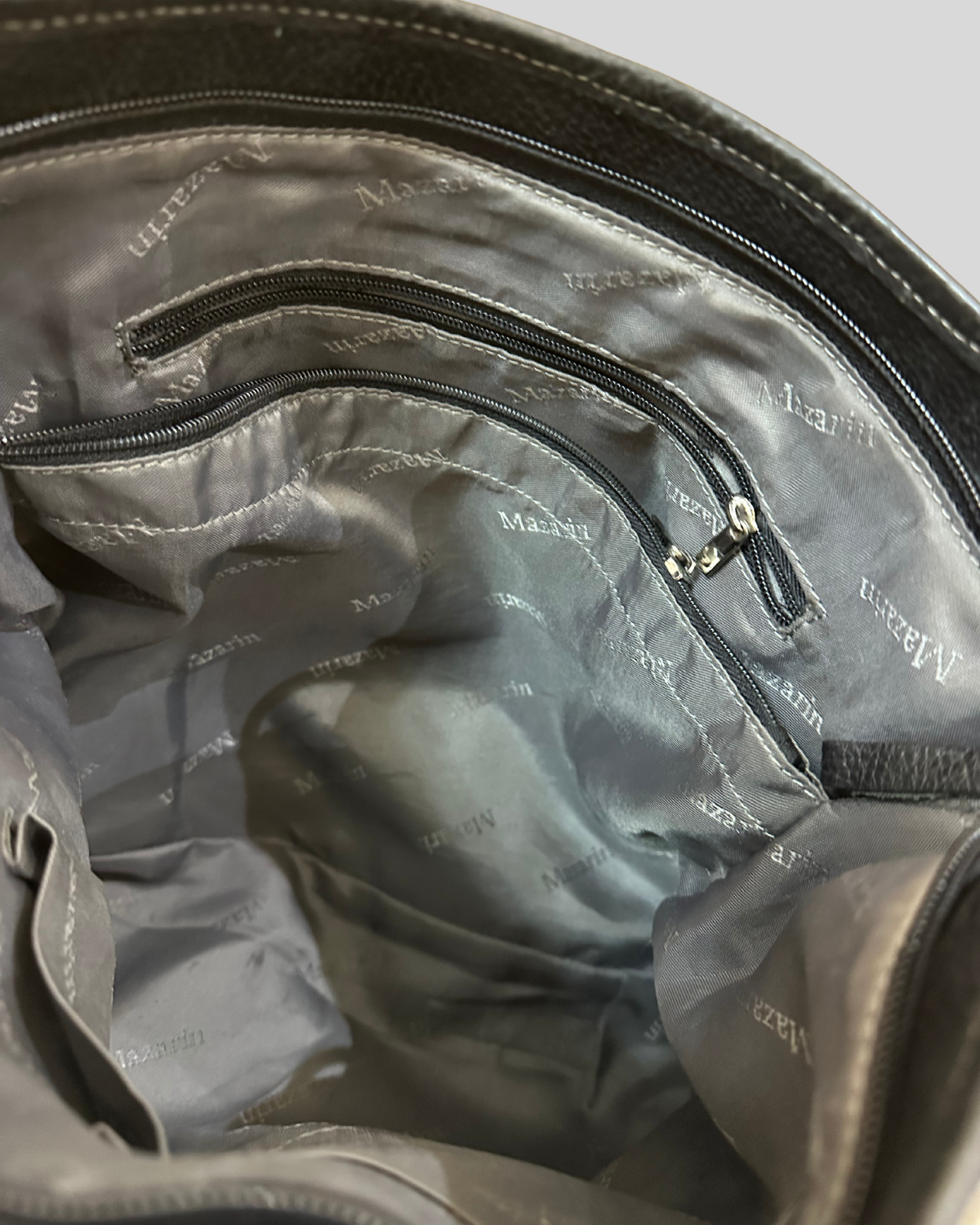 🇧🇪 Mazarin – Grand sac épaule noir en cuir véritable
