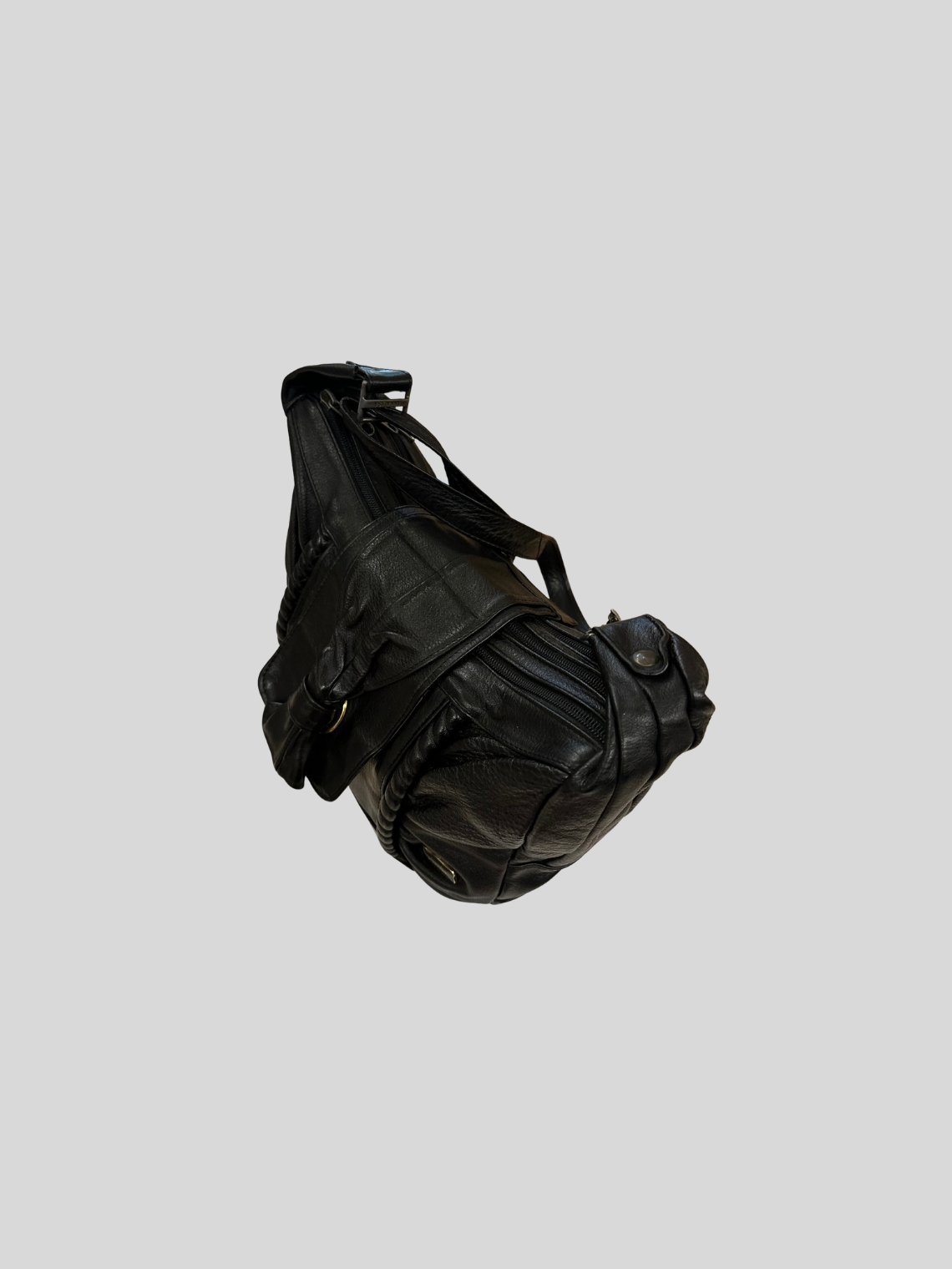 🇮🇹 Annalisa Creazioni – Sac épaule noir en cuir véritable – Made in Italy