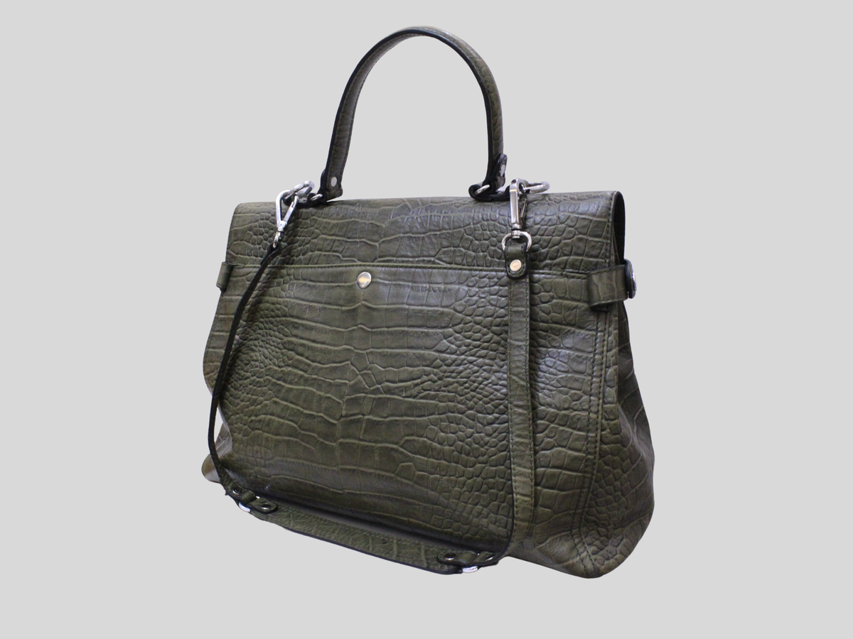 🇫🇷 Kesslord Jekyll – Cabas cuir vert effet croco