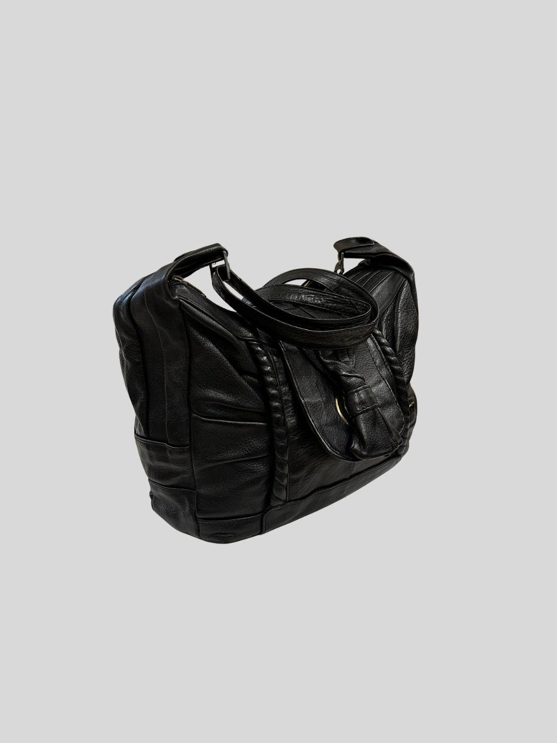🇮🇹 Annalisa Creazioni – Sac épaule noir en cuir véritable – Made in Italy