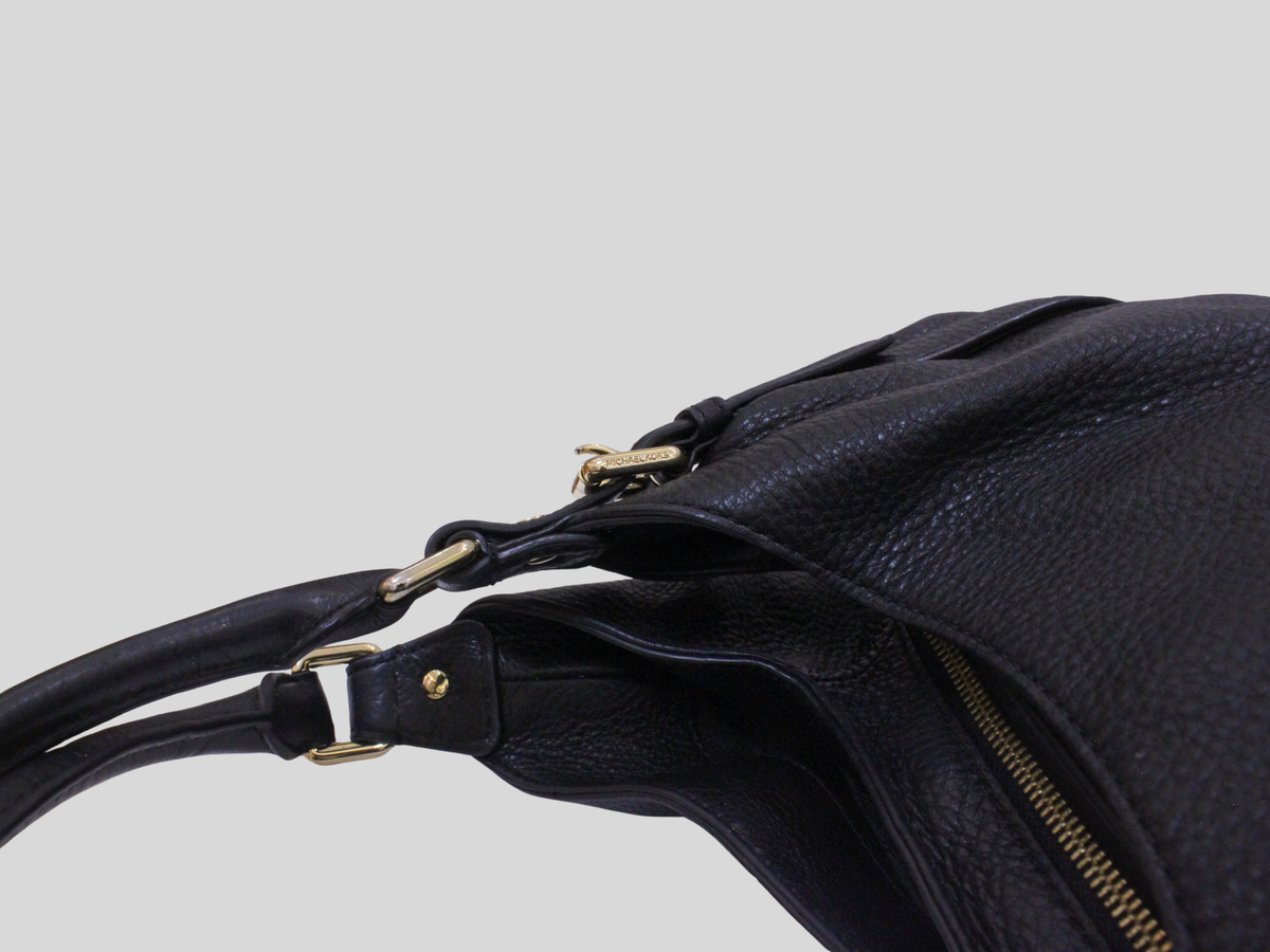 🇺🇸 Michael Kors Bedford – Grand sac hobo noir en cuir