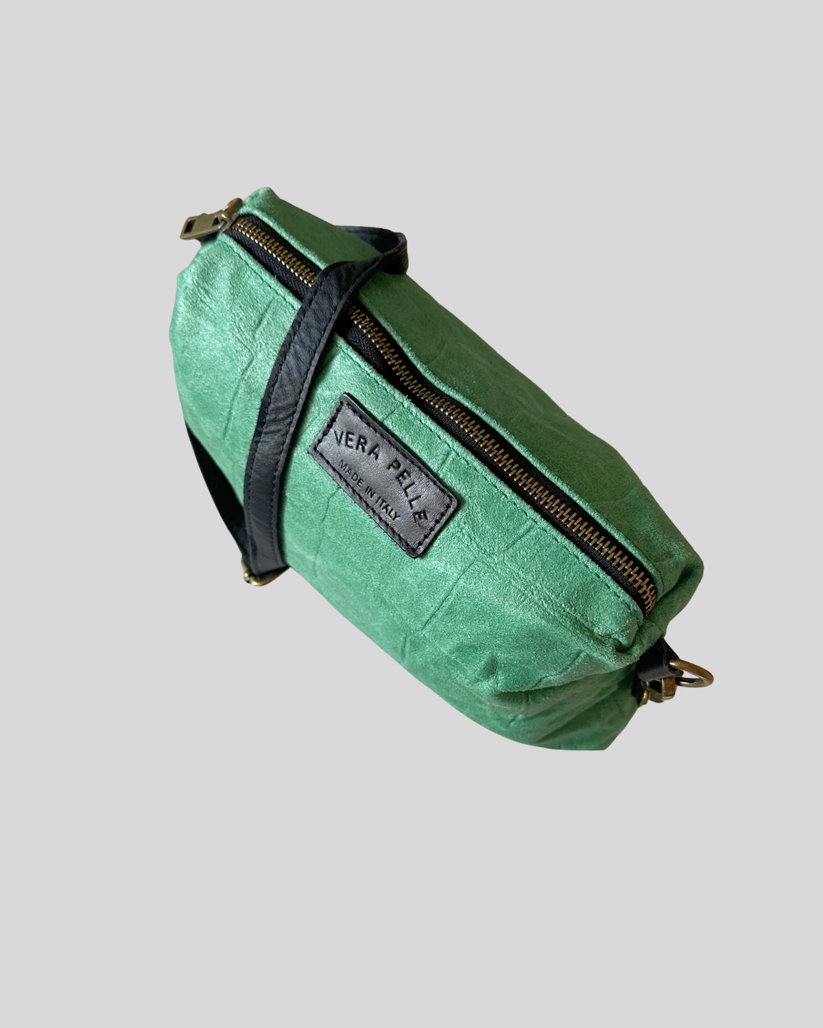 🇮🇹 Sac bandoulière cuir véritable Emerald Green– Made in Italy