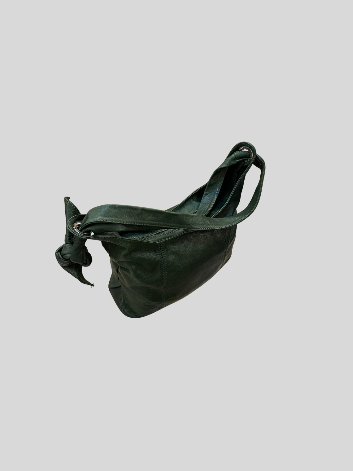 🇮🇹 Sac épaule vert foncé en cuir véritable – Made in Italy