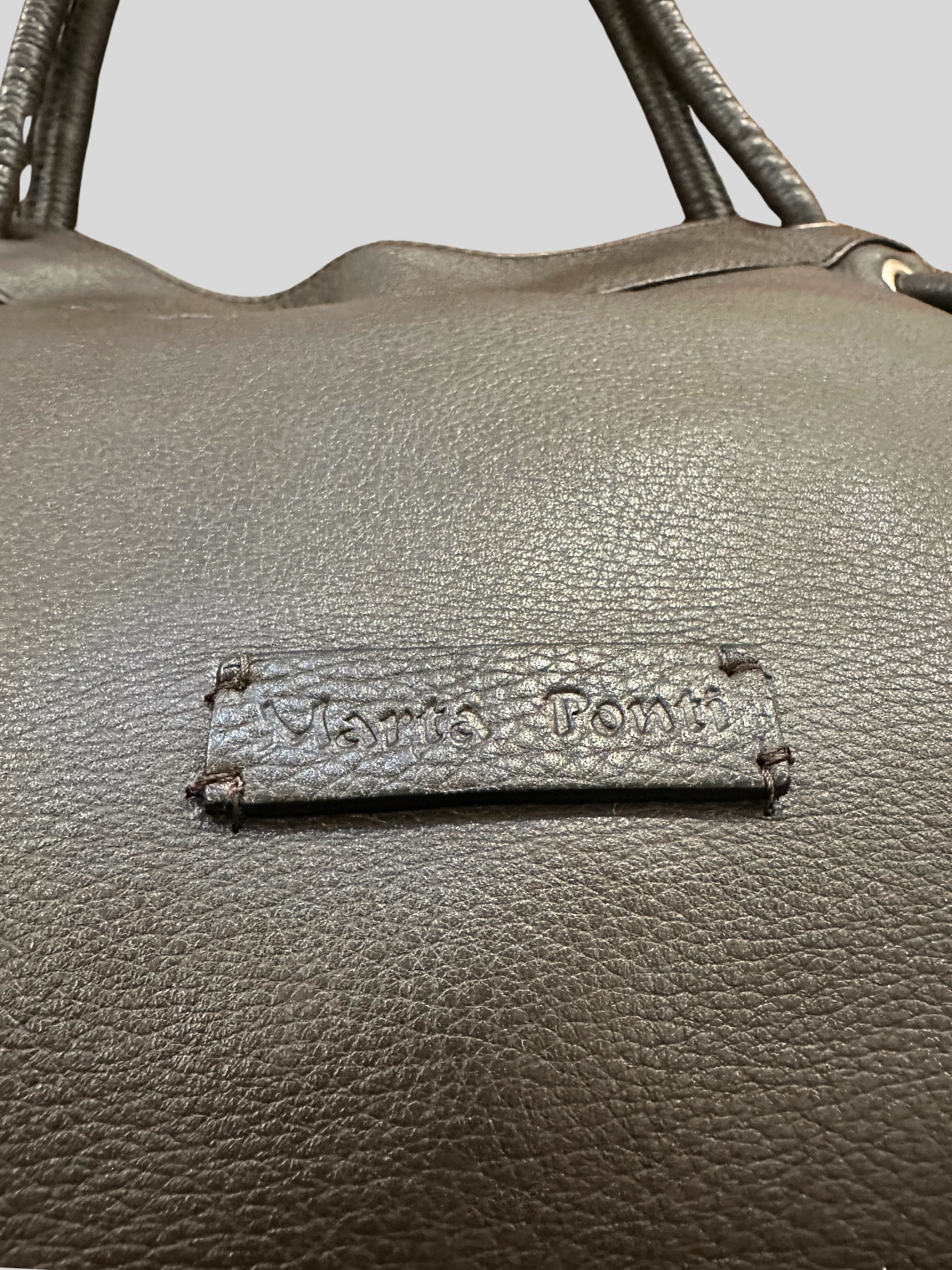 🇵🇹 Marta Ponti – Sac à main marron en cuir véritable
