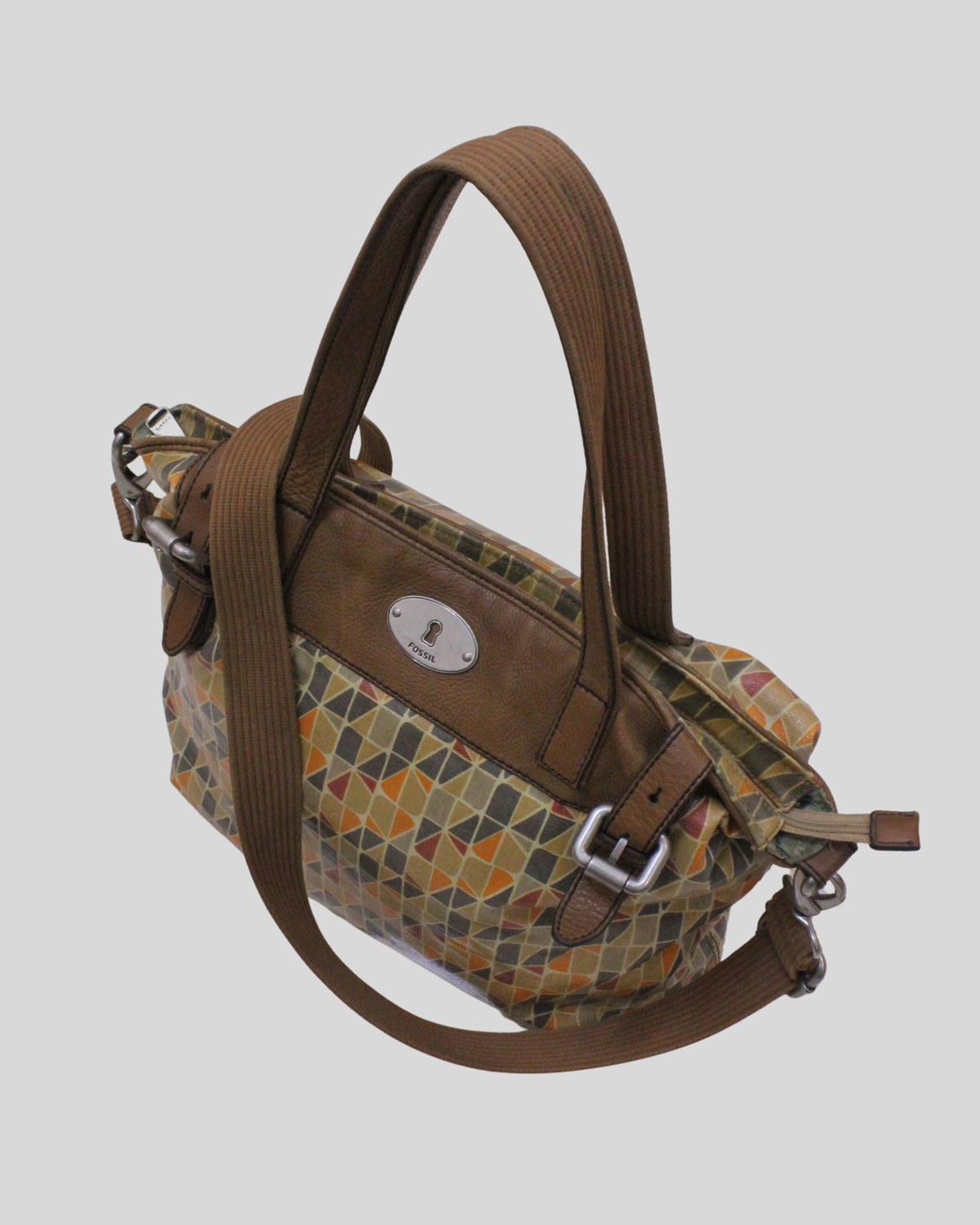 🇺🇸 Fossil Key-Per – Cabas toile enduite motif géométrique