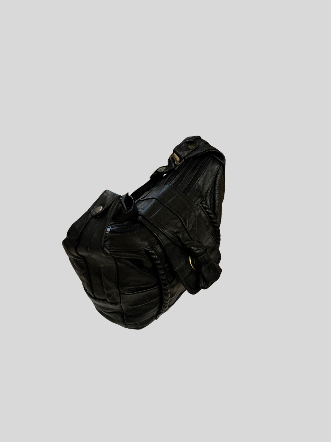 🇮🇹 Annalisa Creazioni – Sac épaule noir en cuir véritable – Made in Italy