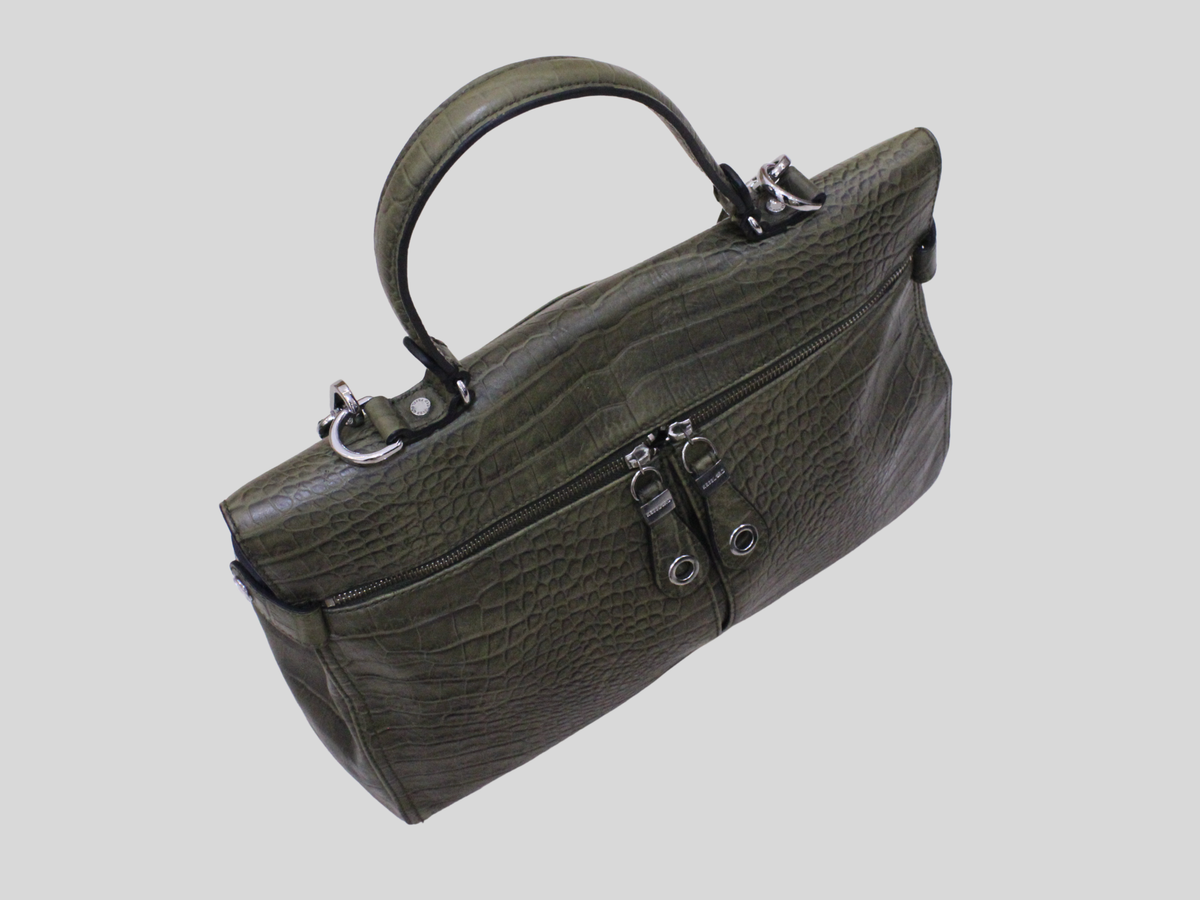 🇫🇷 Kesslord Jekyll – Cabas cuir vert effet croco