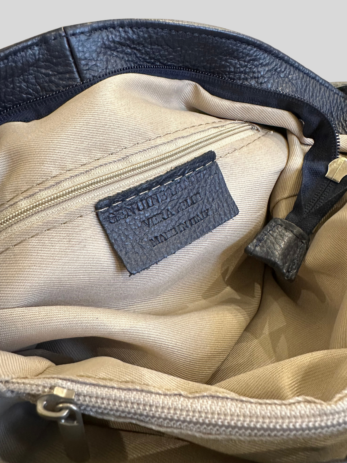 🇮🇹 Sac épaule bleu marine en cuir véritable – Made in Italy