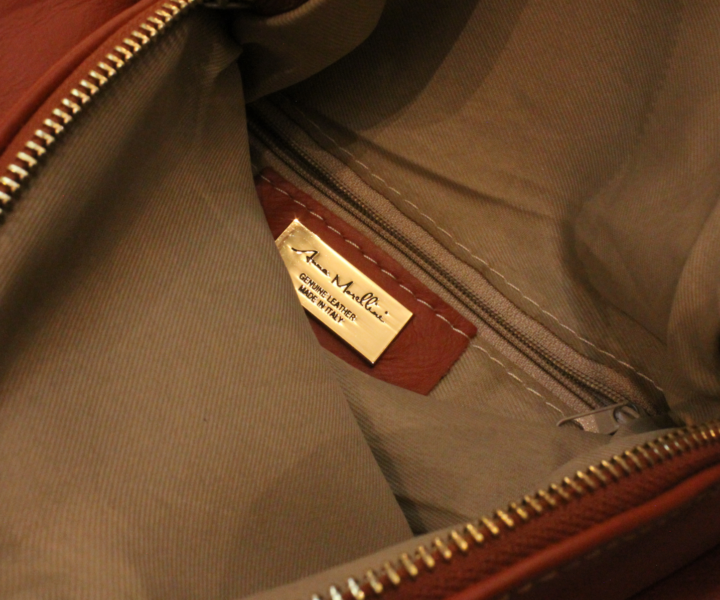 Sac bandoulière Anna Morellini Ancone cognac en cuir