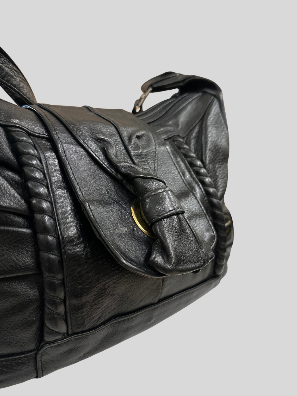 🇮🇹 Annalisa Creazioni – Sac épaule noir en cuir véritable – Made in Italy