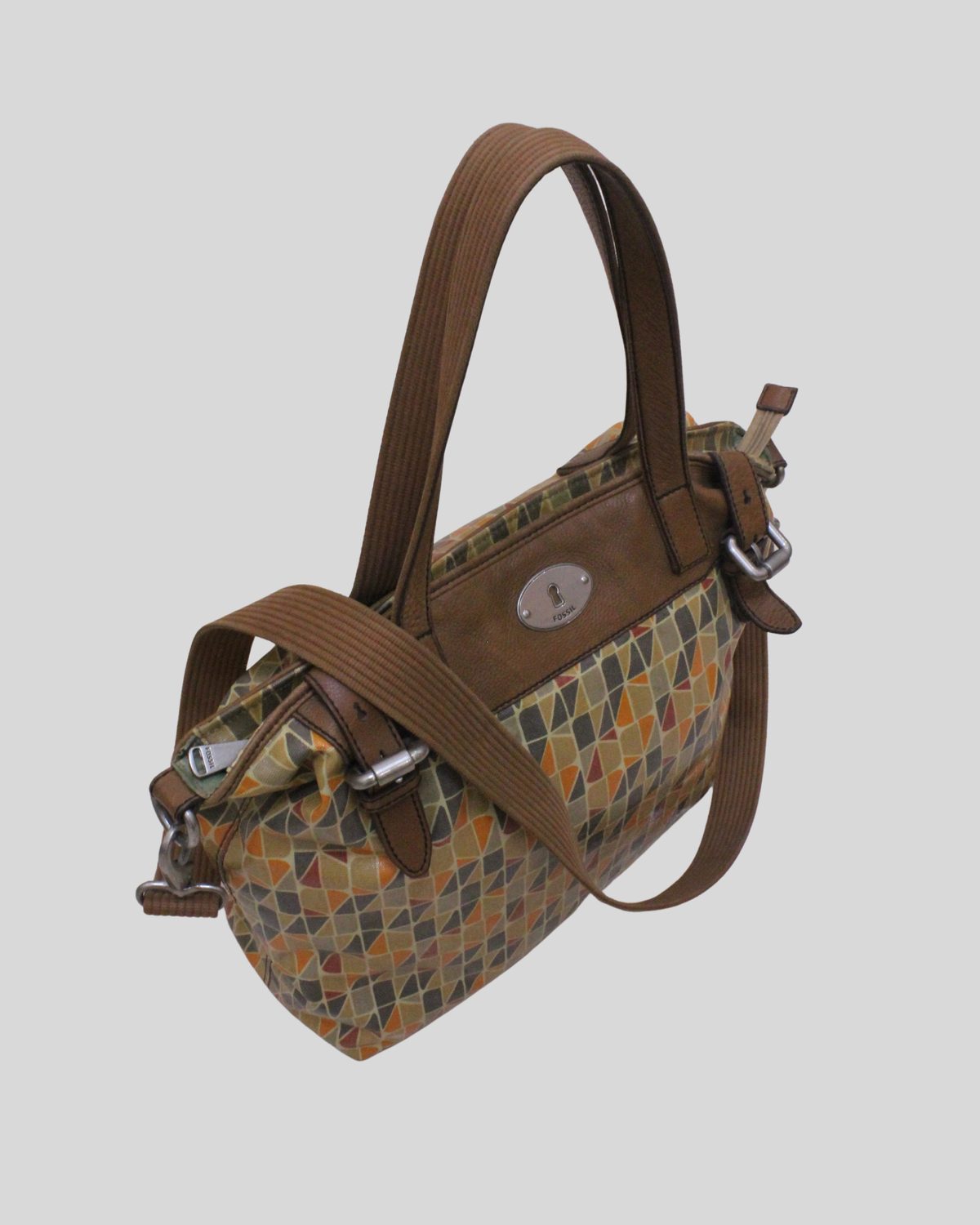 🇺🇸 Fossil Key-Per – Cabas toile enduite motif géométrique