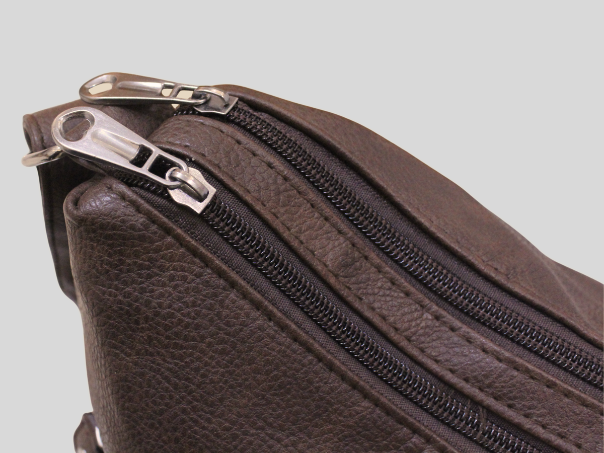 🇮🇹 J&L Firenze – Sac bandoulière marron multi-poches