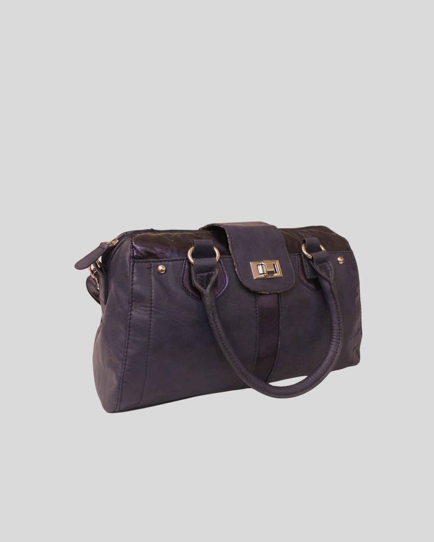 Sac à Main Chic Bi-Matière & Métallisé | Bandoulière Amovible