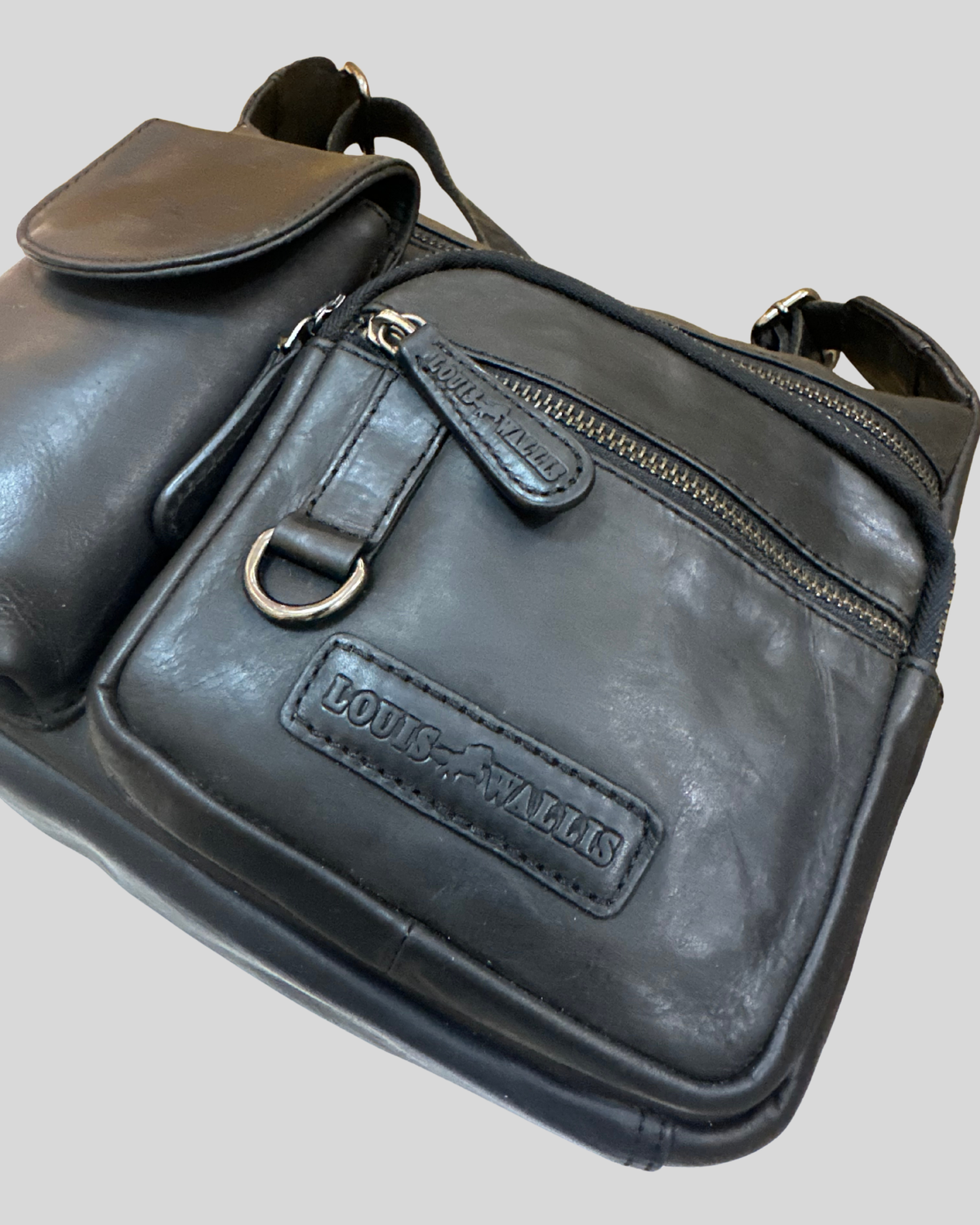 🇩🇪 Louis Wallis – Sac bandoulière noir multi-poches