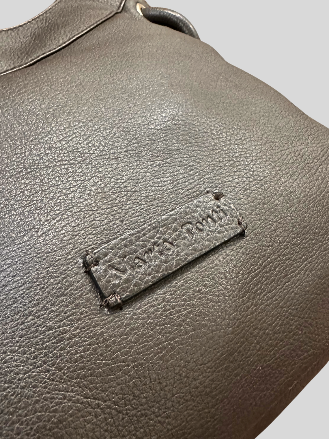 🇵🇹 Marta Ponti – Sac à main marron en cuir véritable