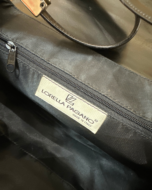 🇮🇹 Lorella Pagano – Sac bandoulière noir à rabat – Made in Italy
