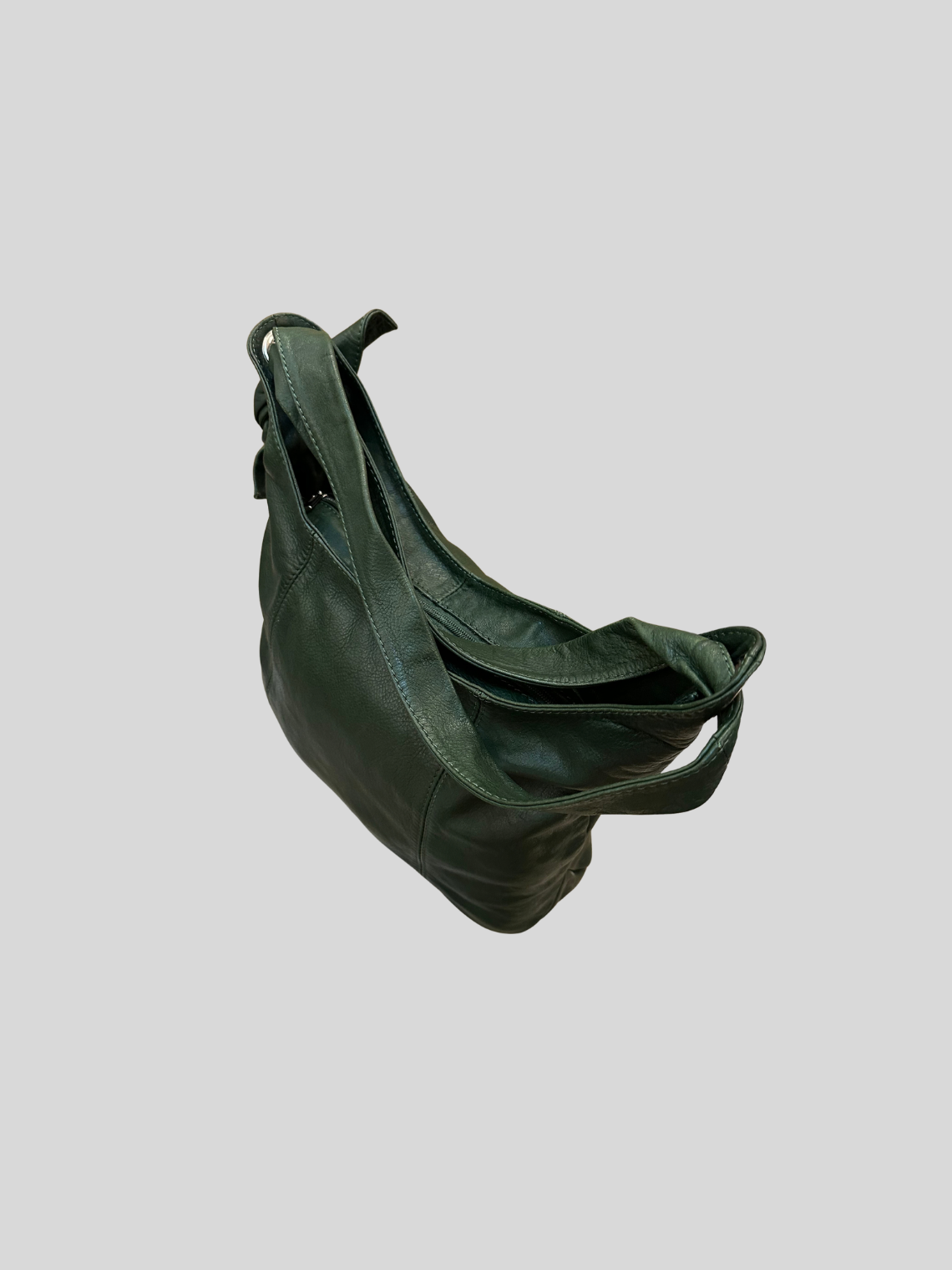 🇮🇹 Sac épaule vert foncé en cuir véritable – Made in Italy