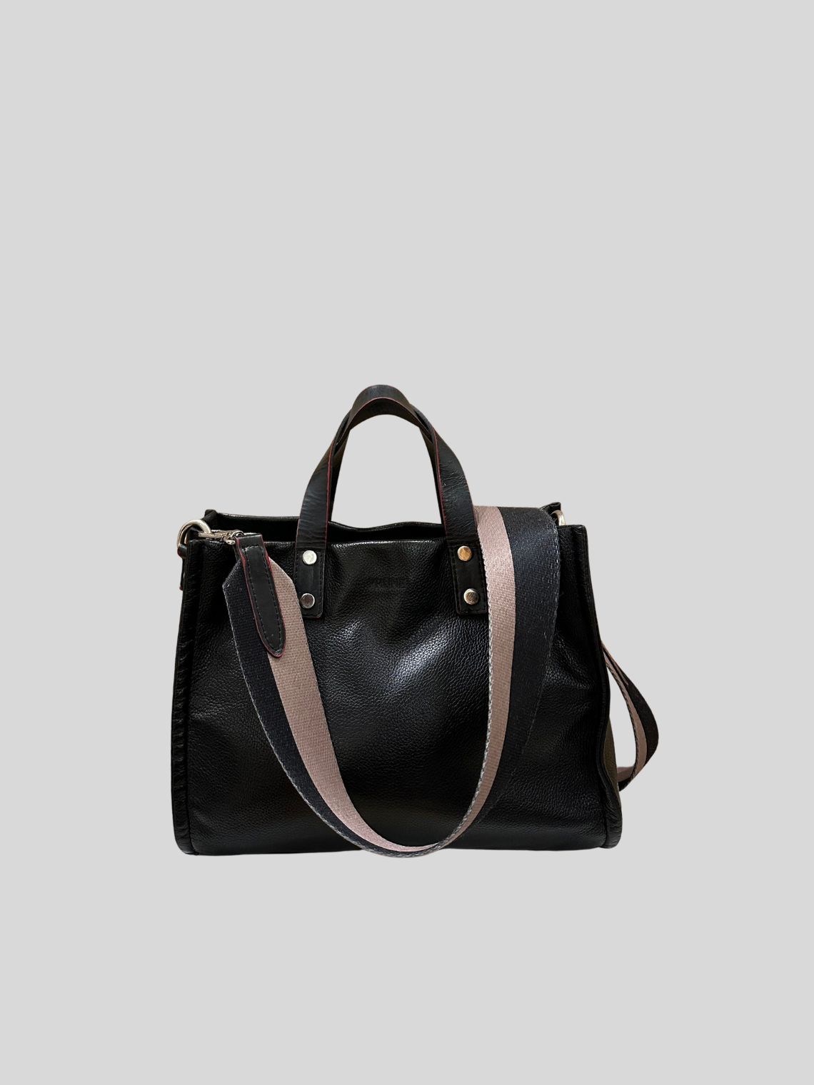 🇦🇷 Prüne Capri CPR10287 – Sac à main noir en cuir caprin véritable