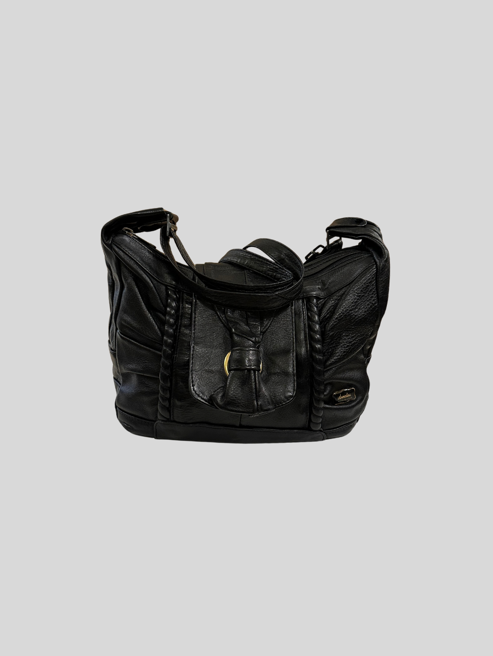 🇮🇹 Annalisa Creazioni – Sac épaule noir en cuir véritable – Made in Italy