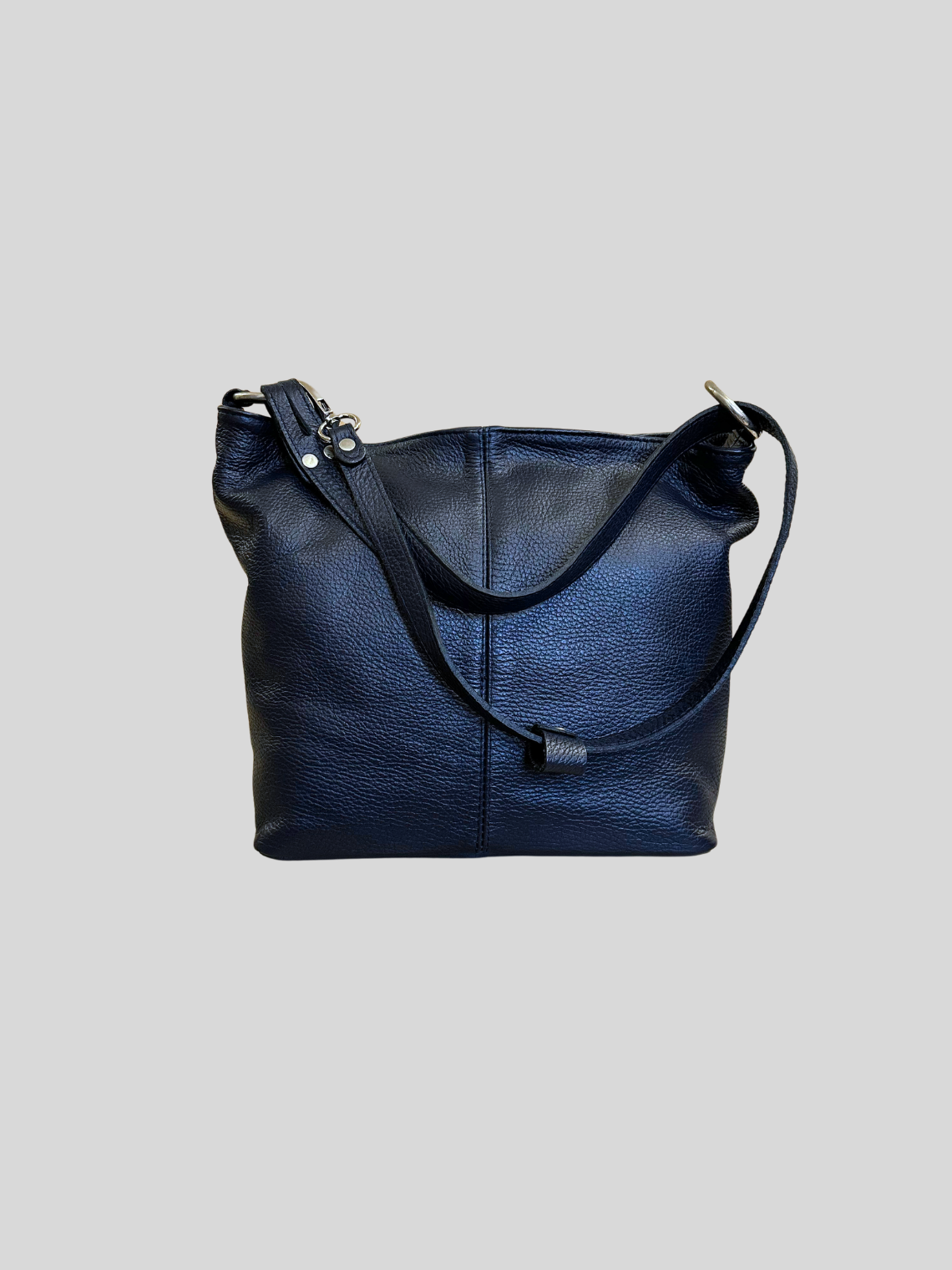 🇮🇹 Sac épaule bleu marine en cuir véritable – Made in Italy