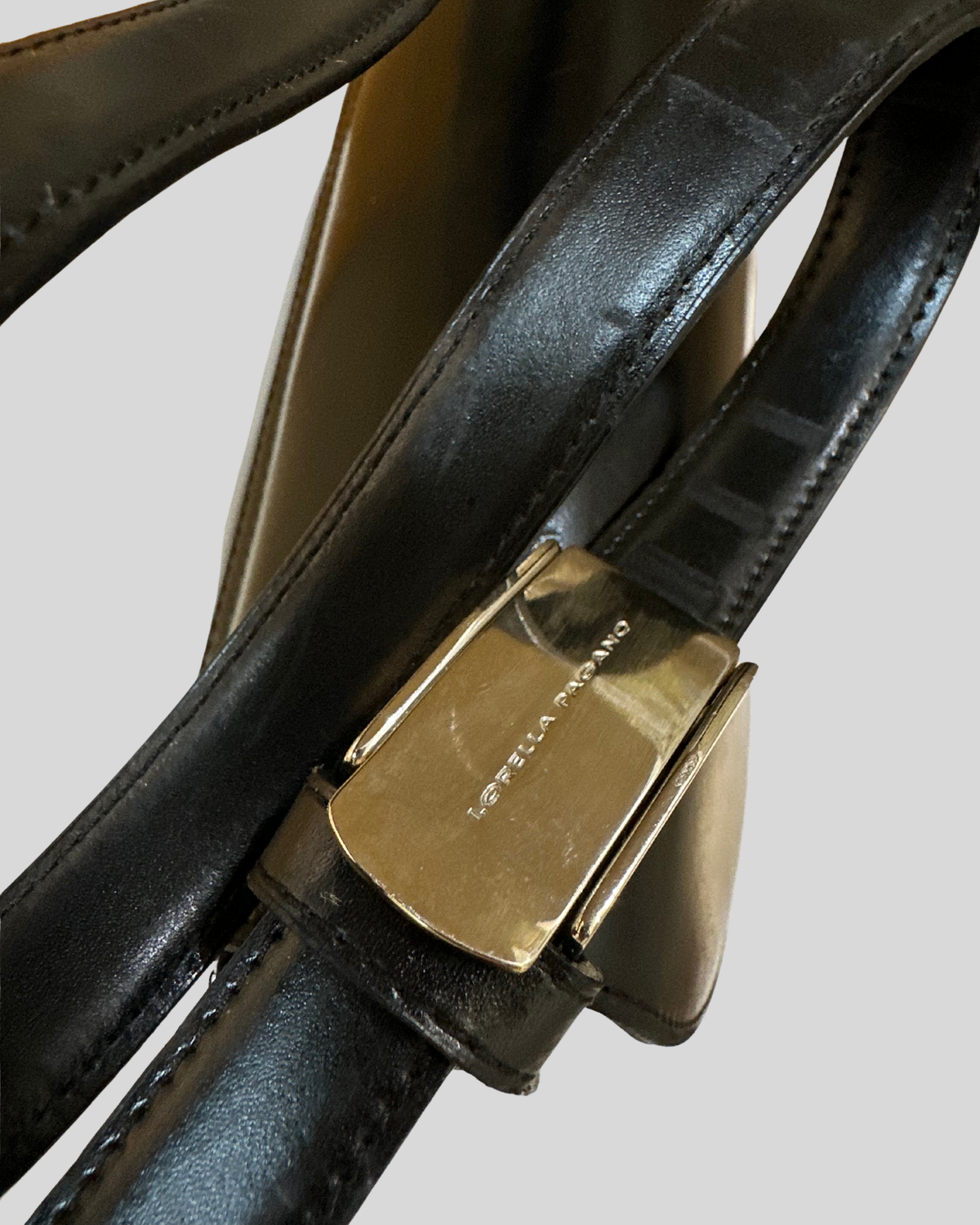 🇮🇹 Lorella Pagano – Sac bandoulière noir à rabat – Made in Italy