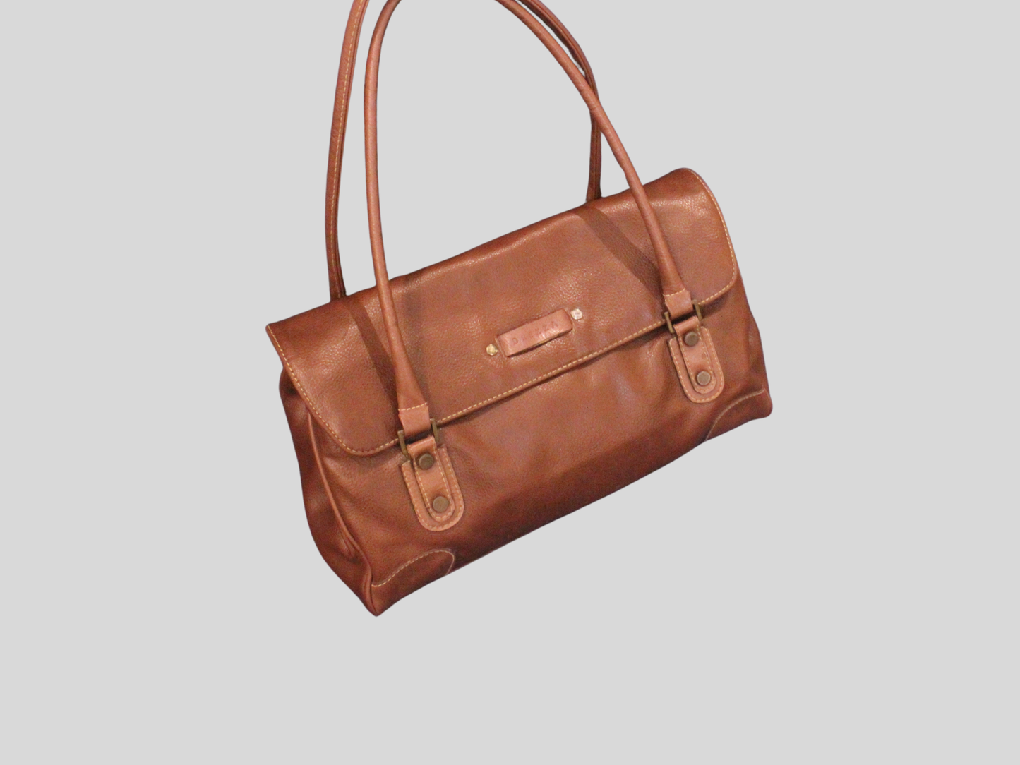 Grand sac à main marron en cuir véritable – Brezza
