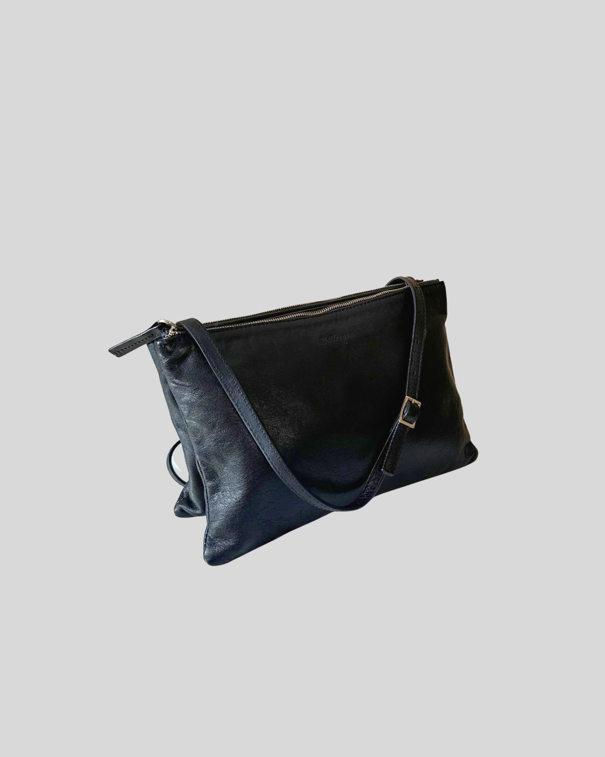 🇧🇪 Bellerose – Sac bandoulière noir en cuir de veau – Made in Italy