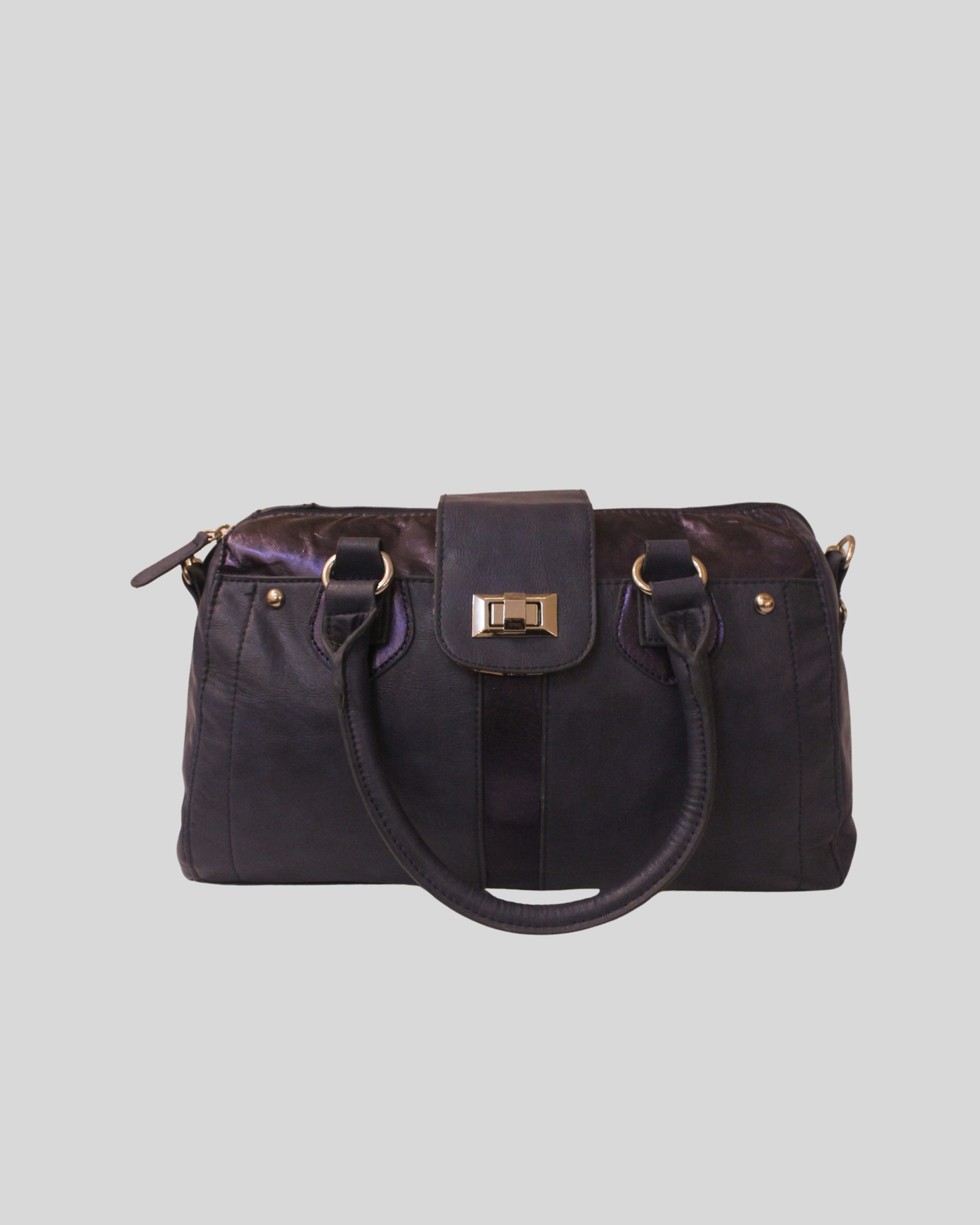 Sac à Main Chic Bi-Matière & Métallisé | Bandoulière Amovible