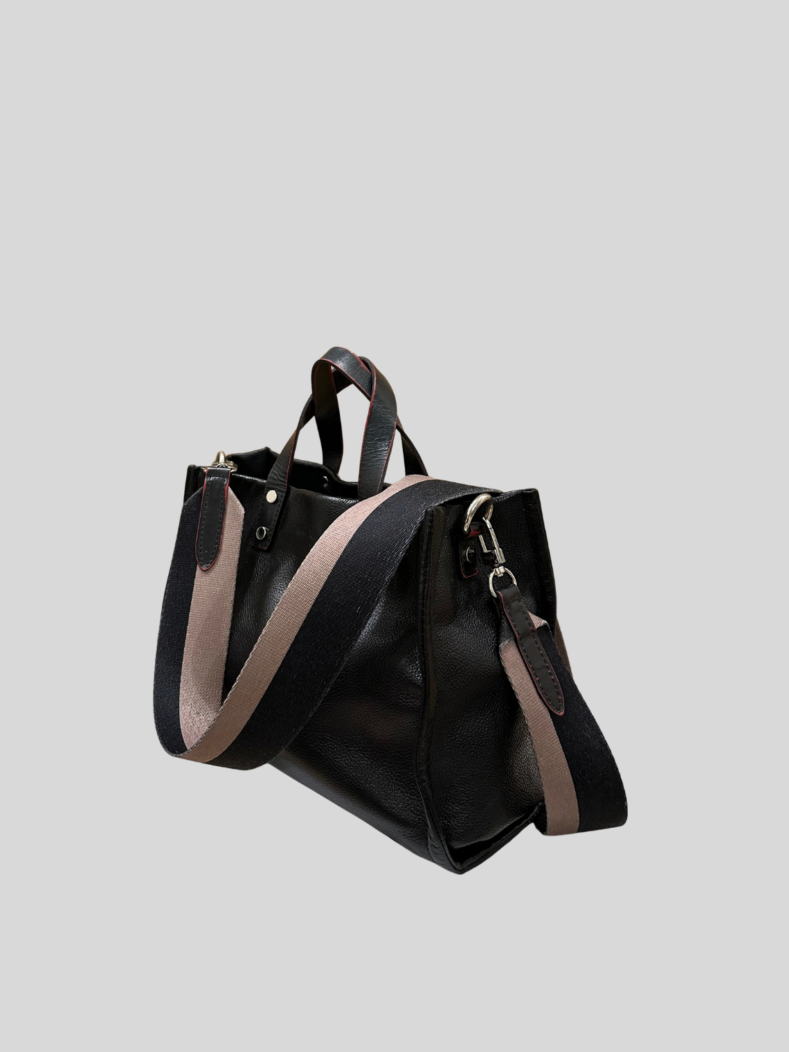 🇦🇷 Prüne Capri CPR10287 – Sac à main noir en cuir caprin véritable