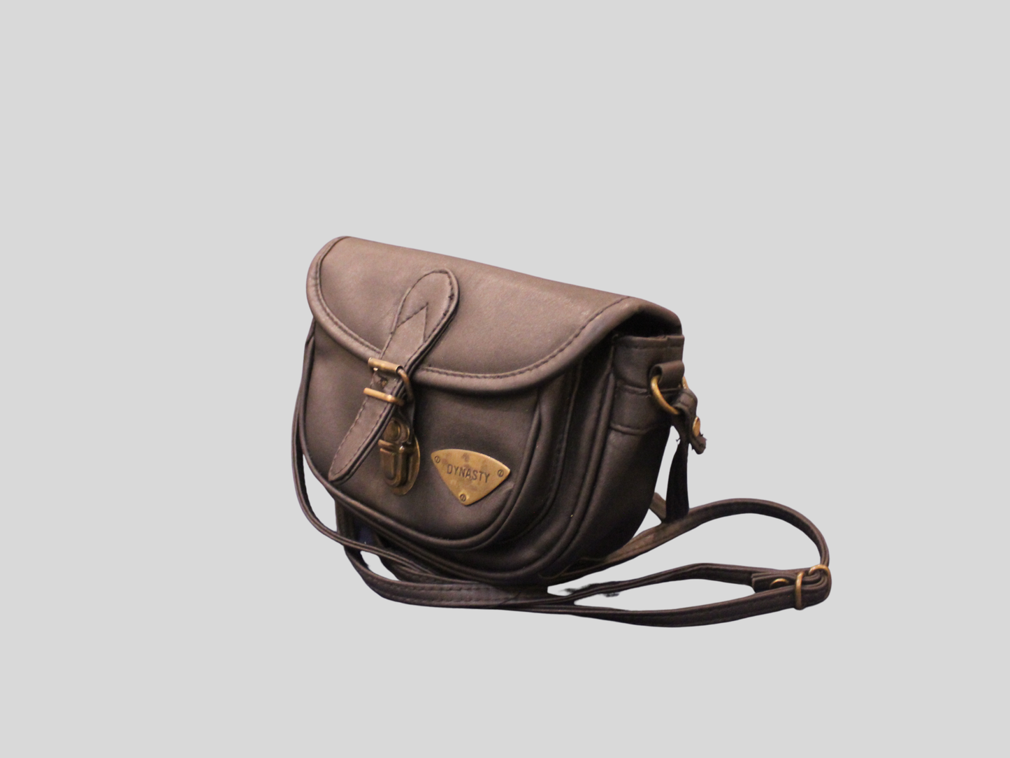 Sac à bandoulière Dynasty noir en cuir véritable