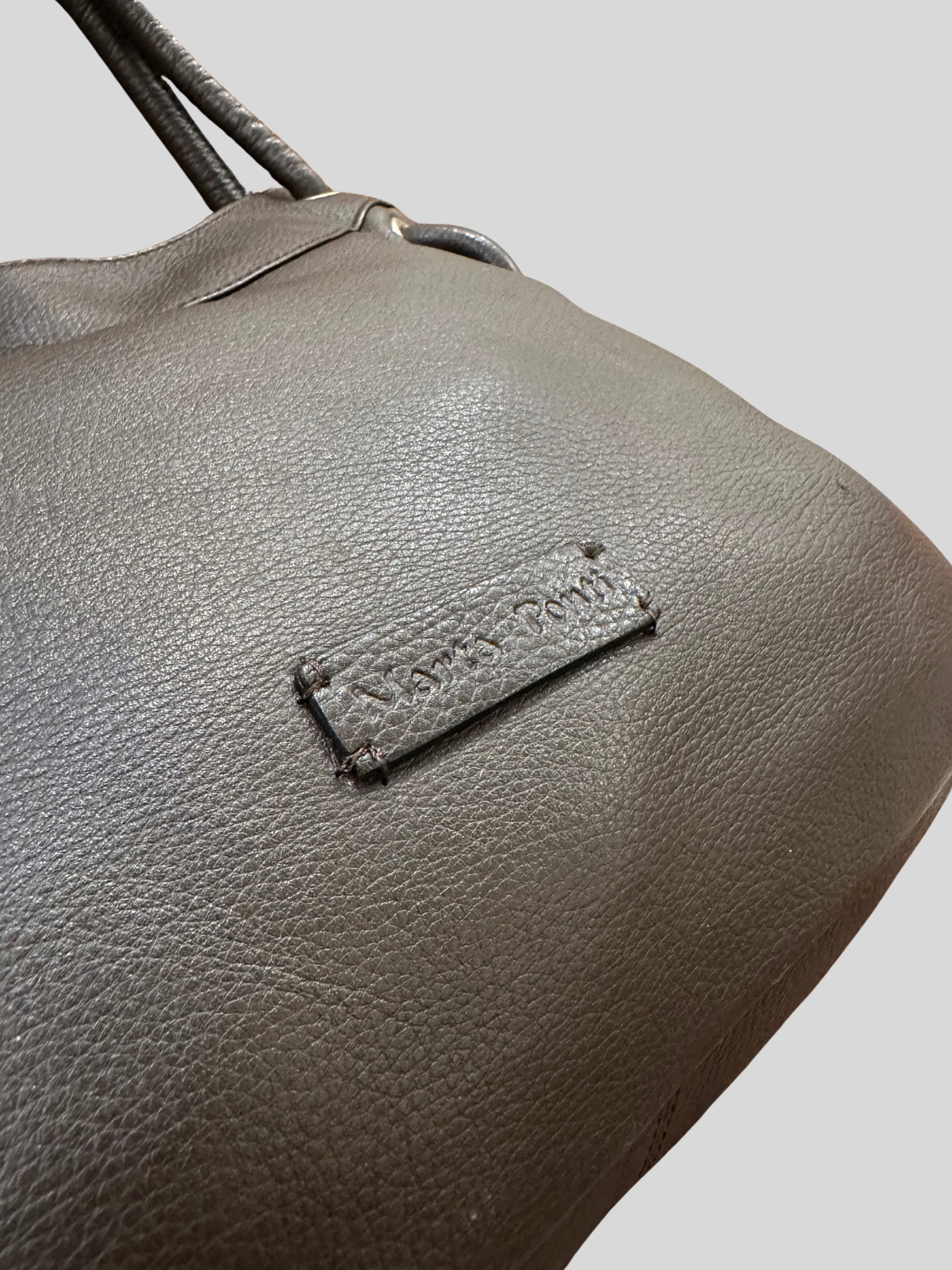 🇵🇹 Marta Ponti – Sac à main marron en cuir véritable